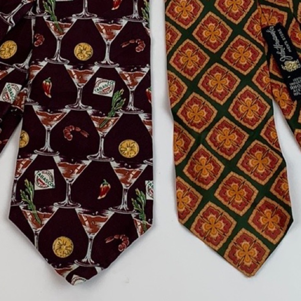 Tabasco brand & Vintage John Wanamaker Philly, PA. Two Silk & acetate ties